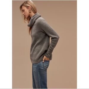 Aritiza-Community Plutarch Sweater Cowl Neck Long Sleeve Wool/Yak Blend